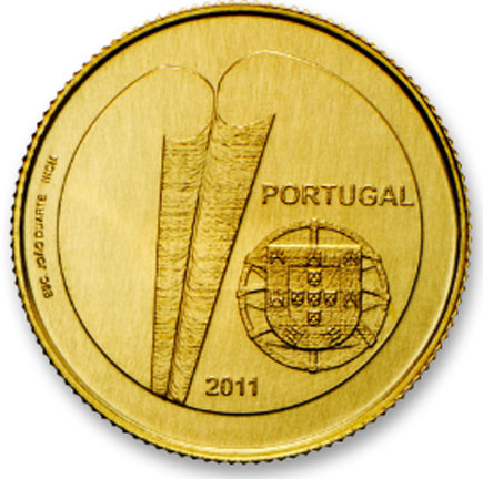 Portugália 1/4 € arany 2011 XXV. évfordulója. Portugália és Spanyolország csatlakozása