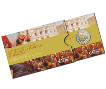 Portugália 2 € A köztársaság centenáriuma 2010. Bizonyíték