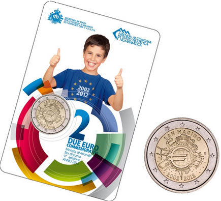 San Marino 2 € 2012 – 10 éves az euró