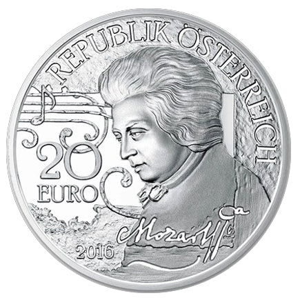 Ausztria 20 € Genius Mozart – A legenda bizonyítéka 2016