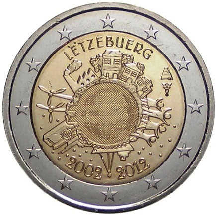 Luxemburg 2 € 10 éves Euro 2012