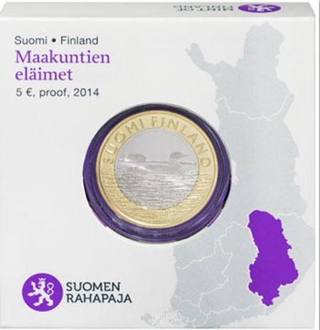 Finnország 5 € Savonia Proof Grebe 2014