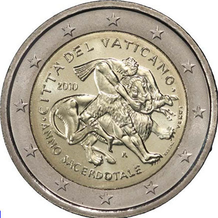Vatikán 2 € 2010 – A papok éve